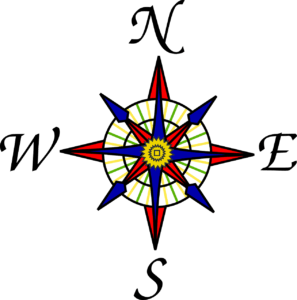 compass rose, map, direction