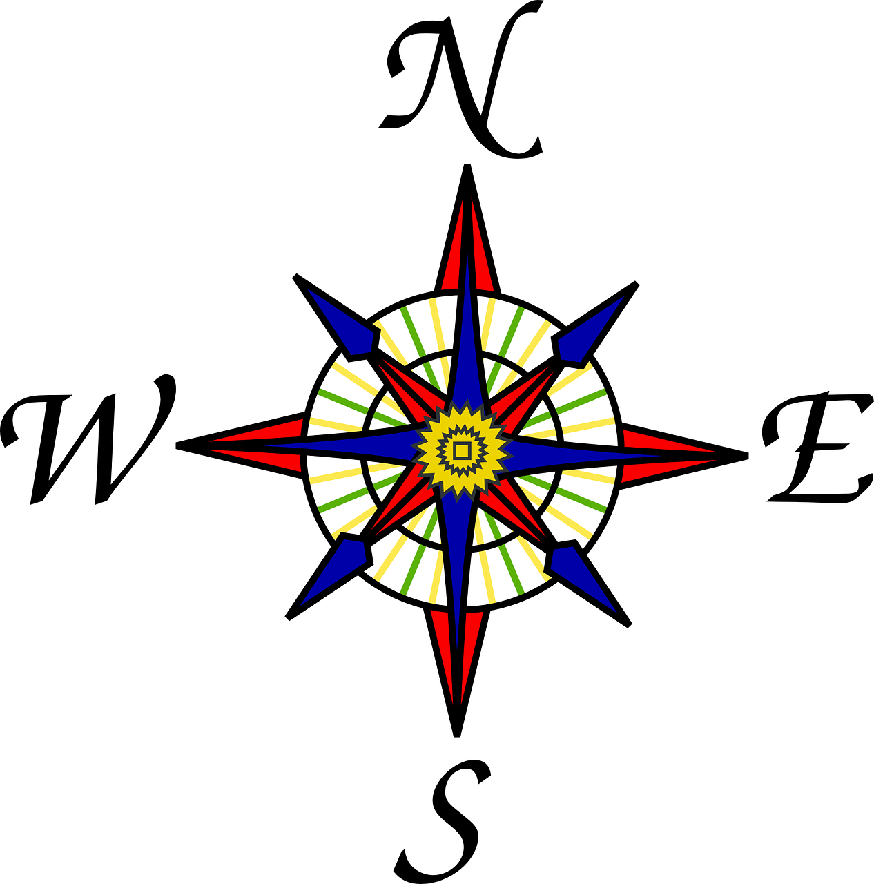 compass rose, map, direction