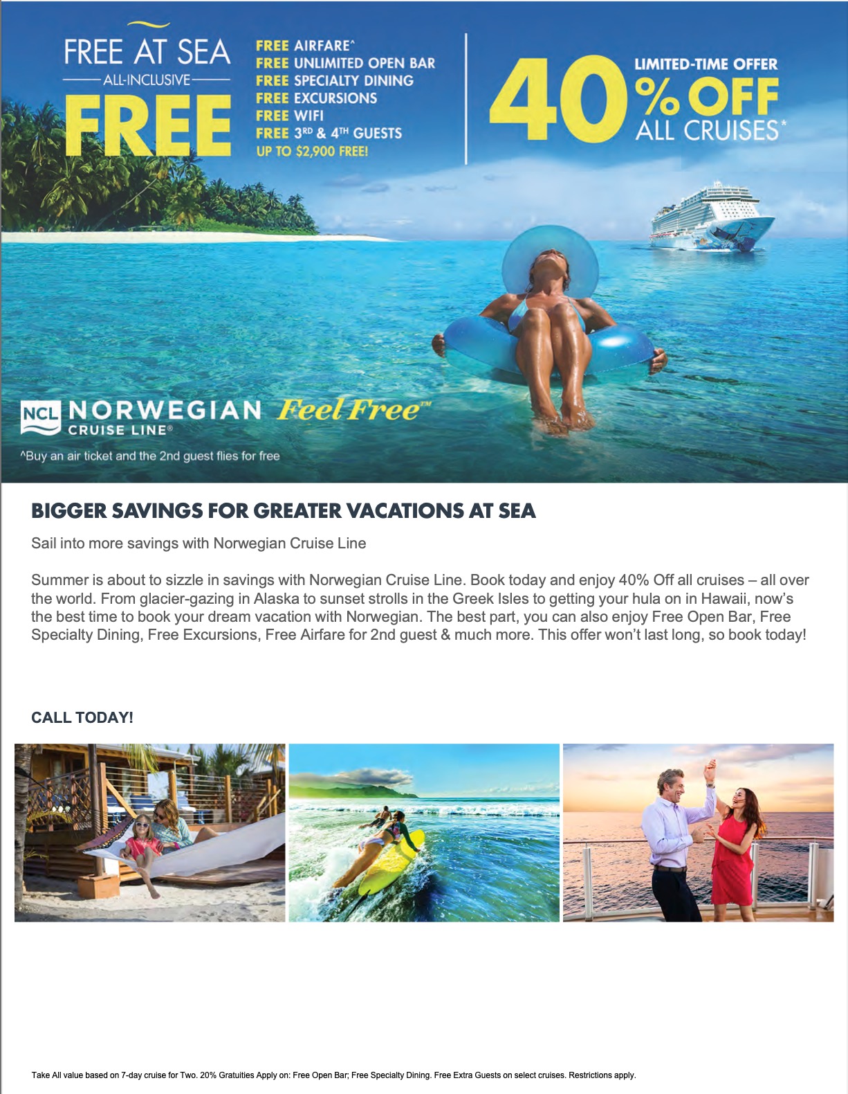 Norwegian Cruise Line December 2023 Special Offer